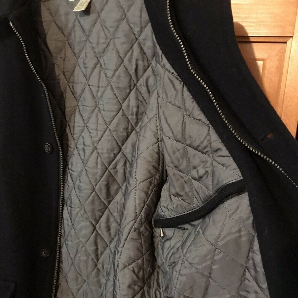 L.L. Bean 100% Wool Coat Jacket Mens Large Quilted Thinsulate - Picture 6 of 9